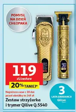 Auchan Zestaw strzyżarka + trymer q.5540 Qilive oferta