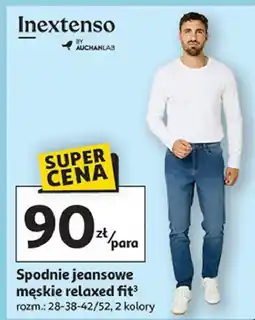 Auchan Spodnie męskie jeans 28/38-42/52 Inextenso By Auchan oferta