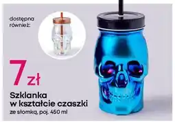 Pepco Szklanka czaszka ze słomka 450 ml oferta