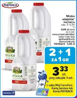 Carrefour Market Mleko wiejskie PIĄTNICA oferta