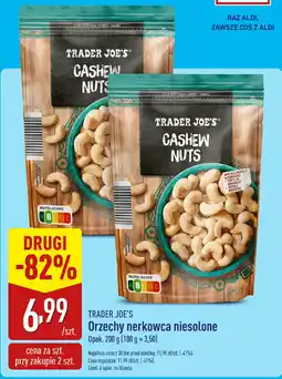 ALDI TRADER JOE'S Orzechy nerkowca niesolone oferta