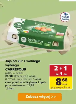 Carrefour Jajka od kur z wolnego wybiegu Classic L, 10 szt. Carrefour oferta