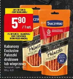 Polomarket Paluszki drobiowe lub wieprzowe Kabanosy Exclusive Tarczyński oferta