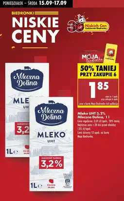 Biedronka Mleko UHT Mleczna Dolina 3,2% oferta