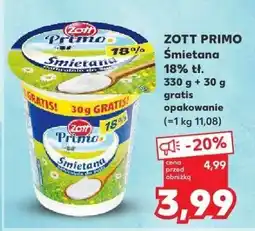 Kaufland Śmietana Zott Primo 18% tł oferta