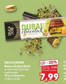 Kaufland Baton Dubai Style w mlecznej lub białej czekoladzie Delicadore oferta