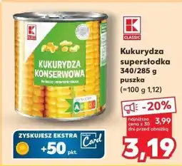 Kaufland Kukurydza konserwowa K-Classic oferta