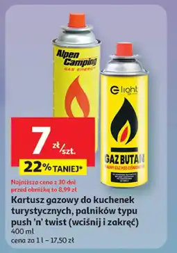 Auchan Kartusz gazowy Alpen Camping oferta