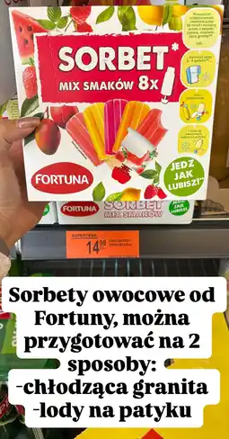 Biedronka Lody Sorbet owocowy mix smaków 8-pak Fortuna oferta