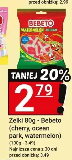 Hitpol Żelki Bebeto Cherry ocean park watermelon oferta