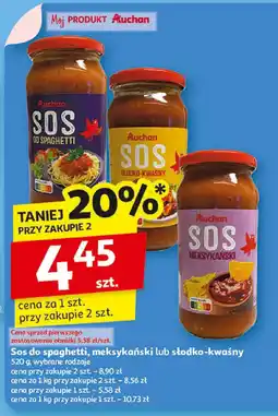 Auchan Sos do spaghetti Auchan oferta