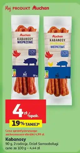 Auchan Kabanosy wieprzowe Auchan oferta