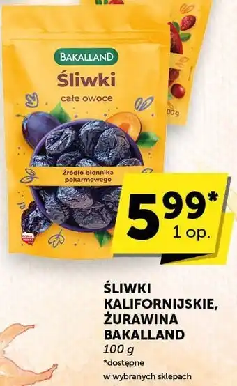 ABC Śliwki kalifornijskie, żurawina Bakalland oferta