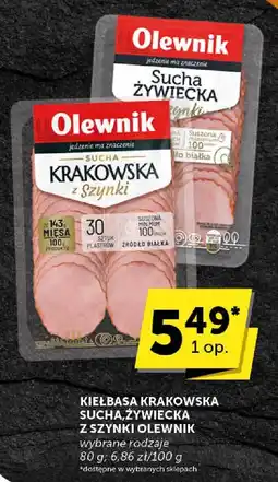 Euro Sklep Kiełbasa krakowska sucha, żywiecka z szynki Olewnik oferta