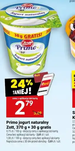Twój Market Primo jogurt naturalny Zott oferta