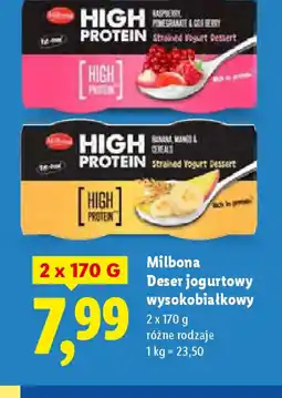 Lidl Deser jogurtowy wysokobiałkowy Milbona oferta