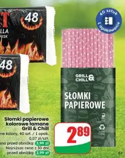 Dino Słomki papierowe kolorowe łamane Grill & Chill oferta