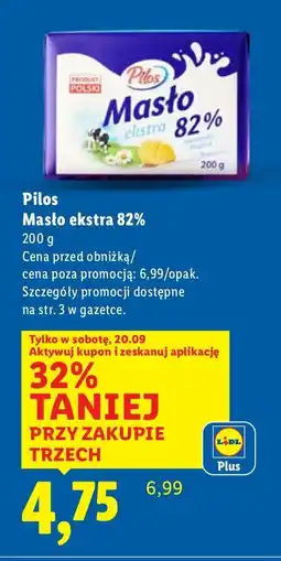 Lidl Masło ekstra 82% Pilos oferta