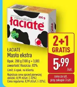 ALDI Masło ekstra 2+1 GRATIS Łaciate oferta