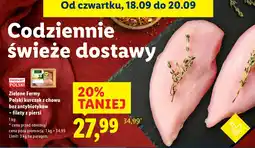 Lidl Filet z piersi kurczaka Zielone Fermy Polski kurczak z chowu bez antybiotyków oferta
