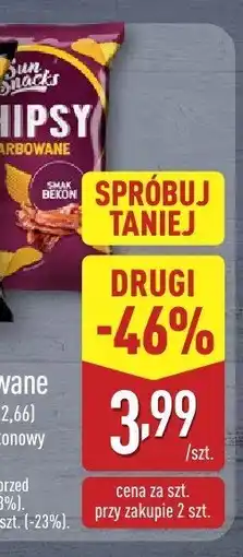 ALDI Chipsy karbowane bekonowe Sun Snacks oferta