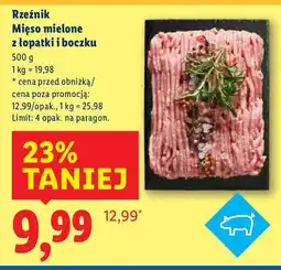 Lidl Mięso mielone z łopatki i boczku Rzeźnik oferta