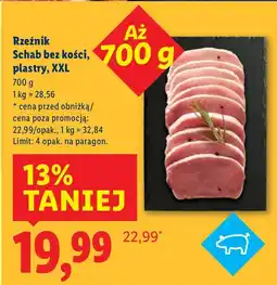 Lidl Schab bez kości, plastry, XXL Rzeźnik oferta