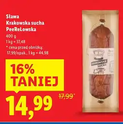 Lidl Krakowska sucha PeeReLowska Sława oferta
