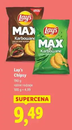 Lidl Chipsy Lay's Max Karbowane 190g oferta