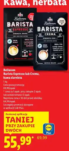 Lidl Kawa ziarnista Bellarom Barista Espresso/Crema oferta