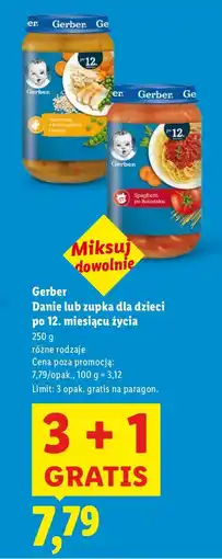Lidl Danie/zupka Gerber dla dzieci po 12. miesiącu życia oferta