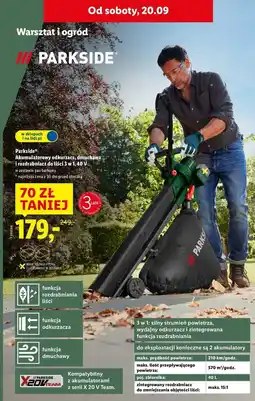 Lidl Odkurzacz do liści 40 v Parkside oferta