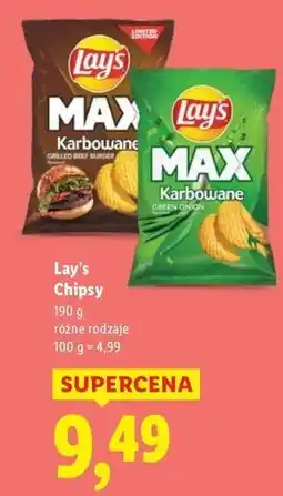 Lidl Chipsy grillowana wołowina Lay's Max Karbowane oferta