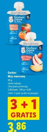 Lidl Deserek jabłko banan truskawka Gerber Natural For Baby oferta