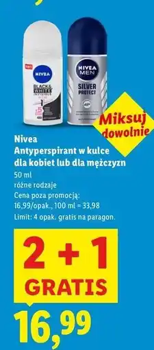 Lidl Antyperspirant clear Nivea Invisible Black & White oferta