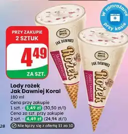 Dino Rożek śmietankowy z wiśniami i sosem wiśniowym Bracia Koral Lody Jak Dawniej oferta