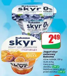 Dino Jogurt jagodowy 0% Bakoma Skyr oferta