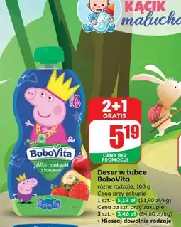 Dino Deser w tubce BoboVita: 3+1 gratis oferta