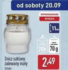 ALDI Znicz szklany zalewany mały oferta
