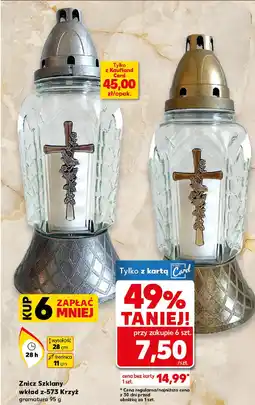 Kaufland Znicz Szklany wkład z-573 Krzyż oferta