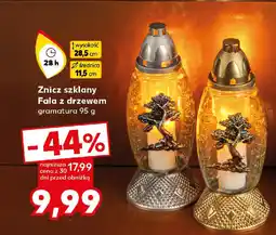 Kaufland Znicz szklany Fala z drzewem oferta