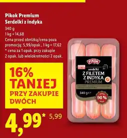 Lidl Serdelki z indyka Premium Pikok oferta