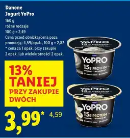 Lidl Jogurt YoPro Danone, różne rodzaje oferta