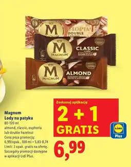 Lidl Lody Magnum na patyku 2+1 GRATIS oferta