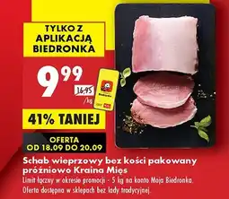 Biedronka Schab wieprzowy bez kości pakowany próżniowo Kraina Mięs oferta