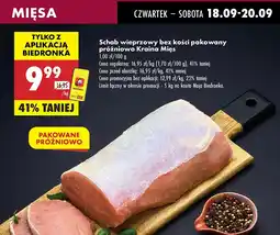 Biedronka Schab wieprzowy bez kości pakowany próżniowo Kraina Mięs oferta