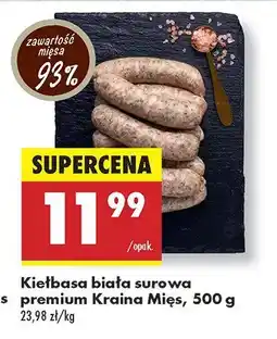 Biedronka Kiełbasa biała surowa premium Kraina Mięs oferta