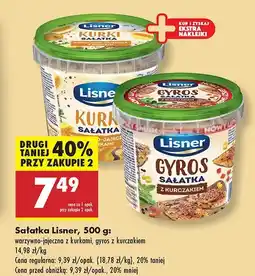 Biedronka Sałatka warzywno-jajeczna z kurkami, gyros z kurczakiem Lisner oferta