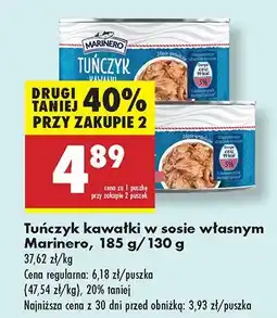 Biedronka Tuńczyk kawałki w sosie własnym Marinero oferta