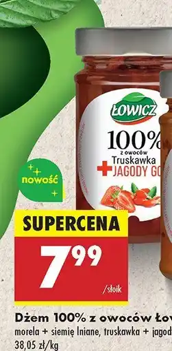 Biedronka Dżem Łowicz 100% z owoców truskawka + jagody goji oferta